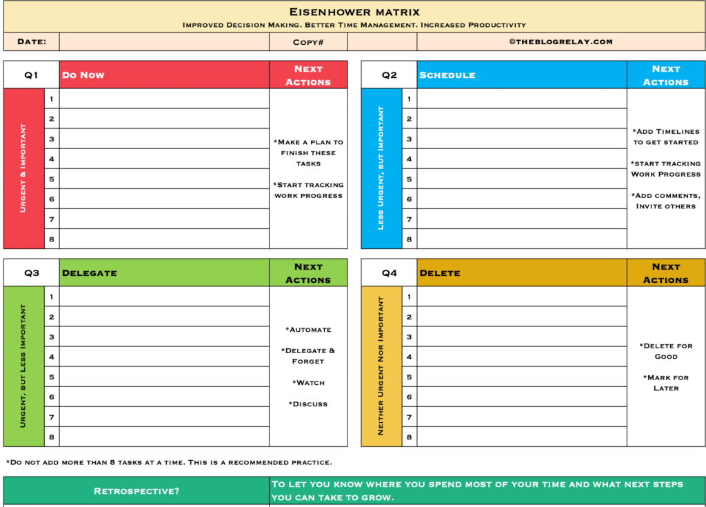 task priority matrix excel template free