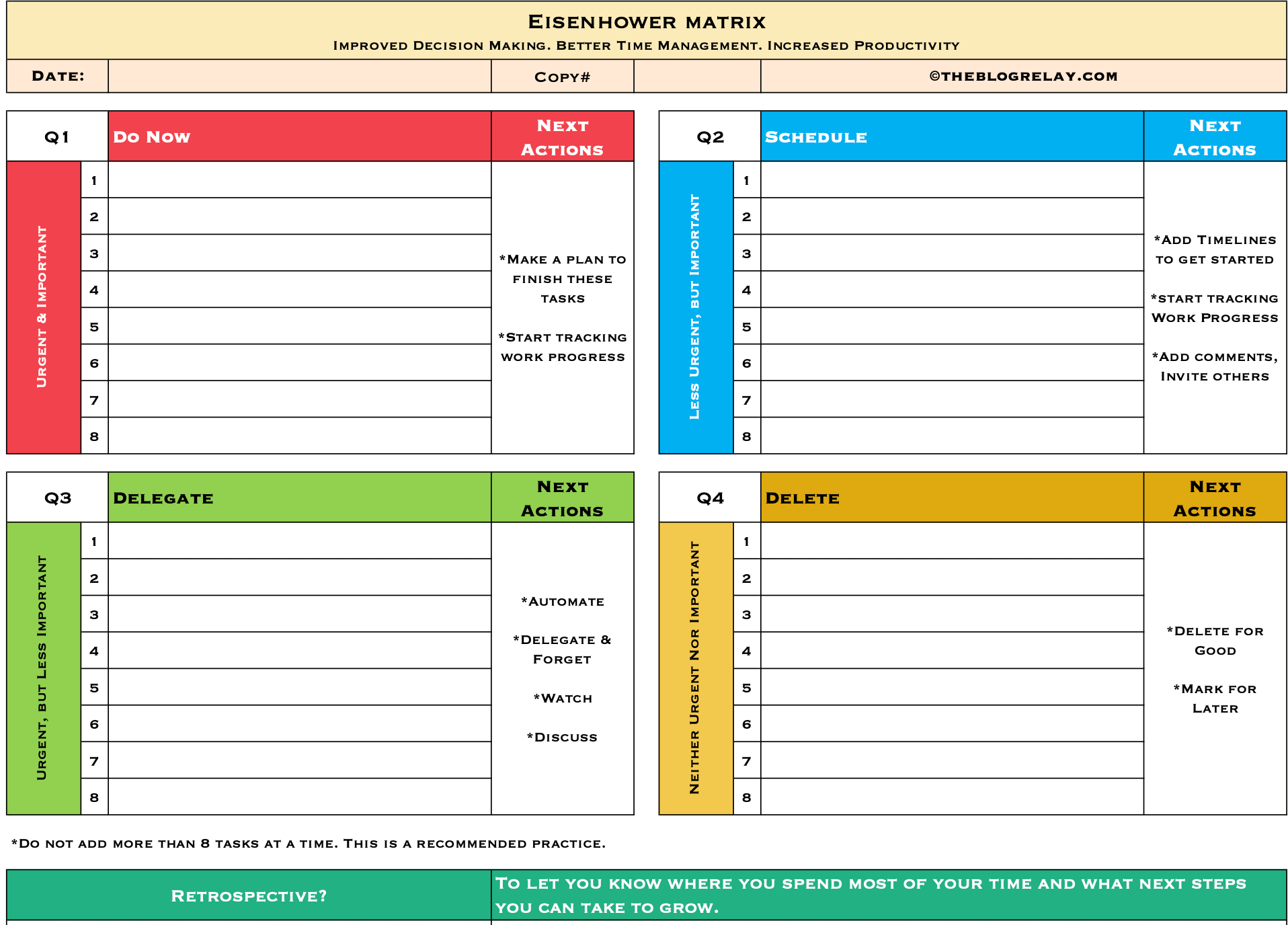 free priority matrix template excel