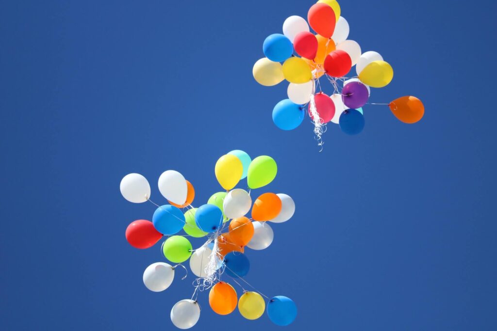 balloons in the sky